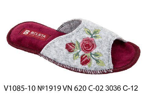 Женские открытые тапочки БЕЛСТА из войлока украшены&nbsp;вышивкой - 1